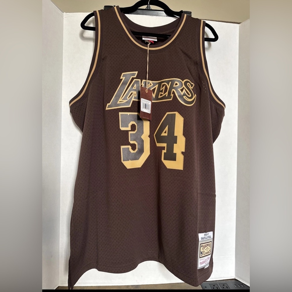 Mitchell & Ness LA Lakers Shaquille O'Neal #34 '96-'97 Lux Brown Swingman Jersey